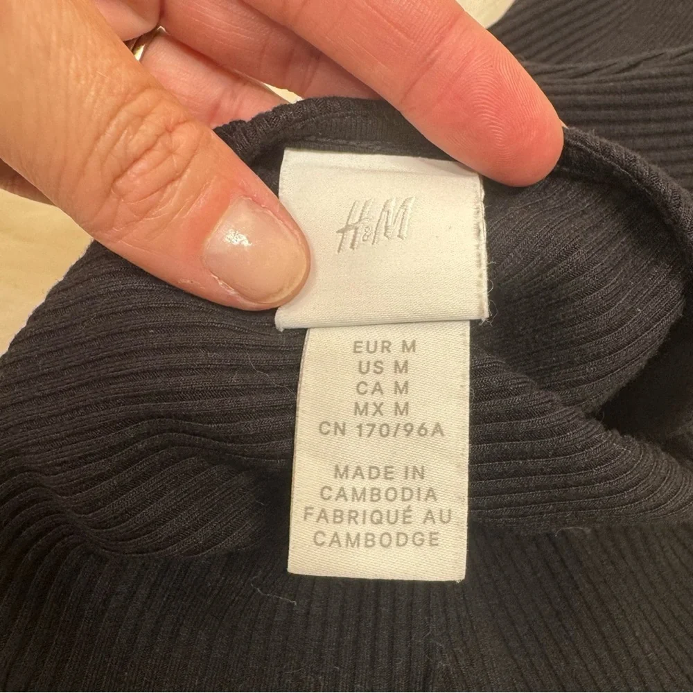 H&M Black and White Ribbed Bodysuits Set Bundle